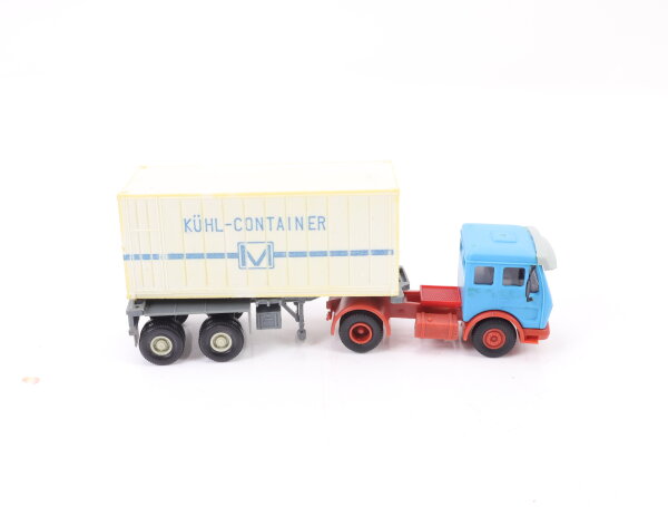 Spur H0 Modellauto LKW MB Kühlcontainer-Sattelzug 1:87