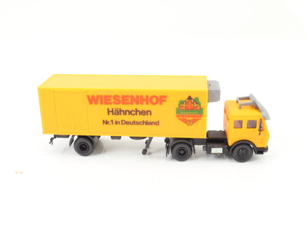 Spur H0 Modellauto LKW MB Kühlkoffer-Sattelzug  "Wiesenhof Hähnchen" 1:87