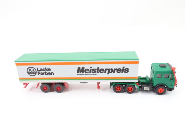 Wiking H0 540 Modellauto LKW MB Koffer-Sattelzug  mit Werbeaufdruck  1:87