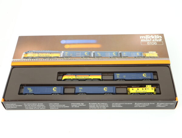 Märklin mini-club Spur Z 8106 US-Zugset 5tlg Güterzug "Chessie System" C&O / OVP