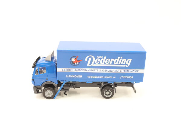 Herpa H0 Modellfahrzeug LKW MB Koffer-Zugmaschine für Hängerzug "Hans Dederding"