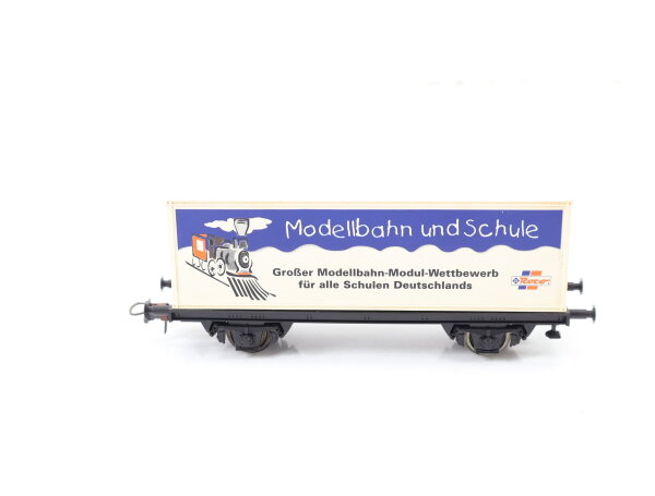 Roco H0 Güterwagen Containerwagen mit Container "Modellbahn und Schule" / NEM