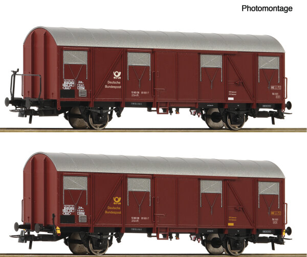 Roco H0 6600248 2er Set gedeckte Güterwagen Post