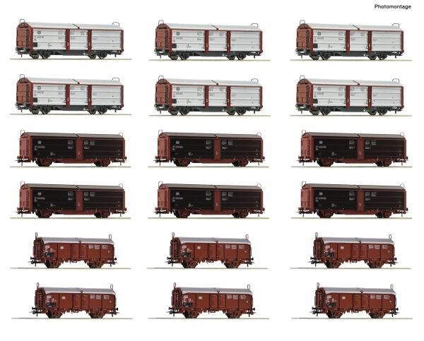 Roco H0 6600340 18er Display Rangierbahnhof Schiebedach-/Schiebewandwagen