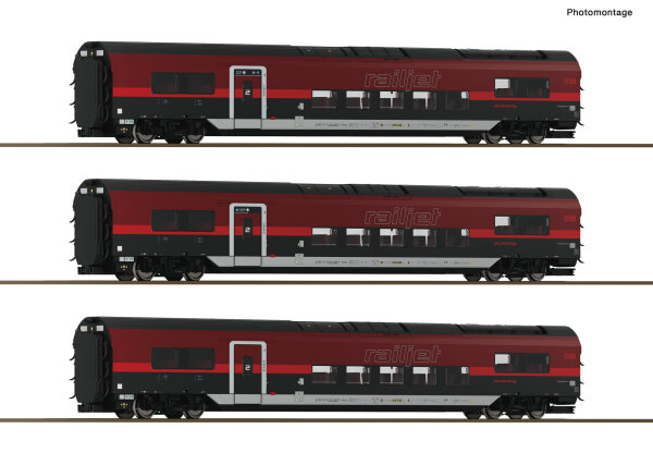 Roco H0 6200179 3er Set Railjet ÖBB DC
