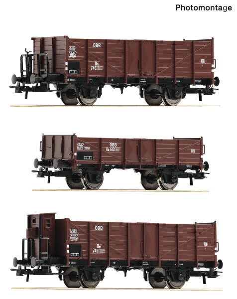 Roco H0 6600250 3er Set offene Güterwagen ÖBB