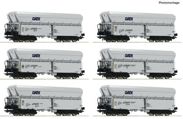 Roco H0 6600220 6er Set Selbstentladewagen GATX