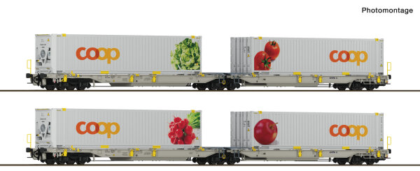 Roco H0 6600322 2er Set Doppeltaschenwagen T2000 + Coop #1