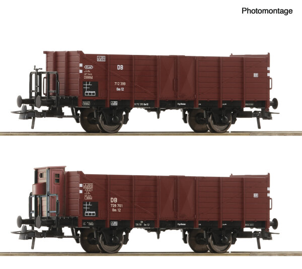 Roco H0 6600267 2er Set offene Güterwagen Omm 12 DB