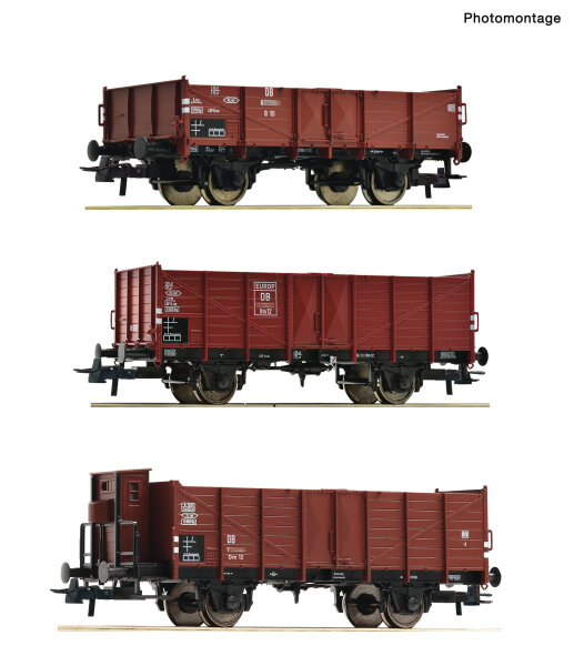 Roco H0 6600303 3er Set offene Güterwagen DB