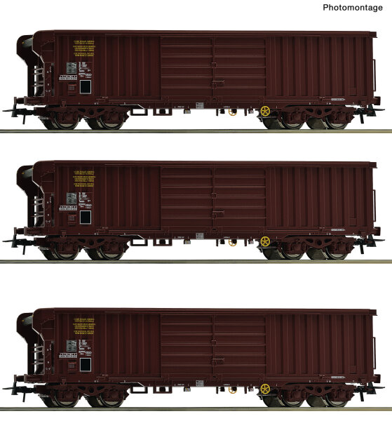 Roco H0 6600285 3er Set Rolldachwagen SNCF
