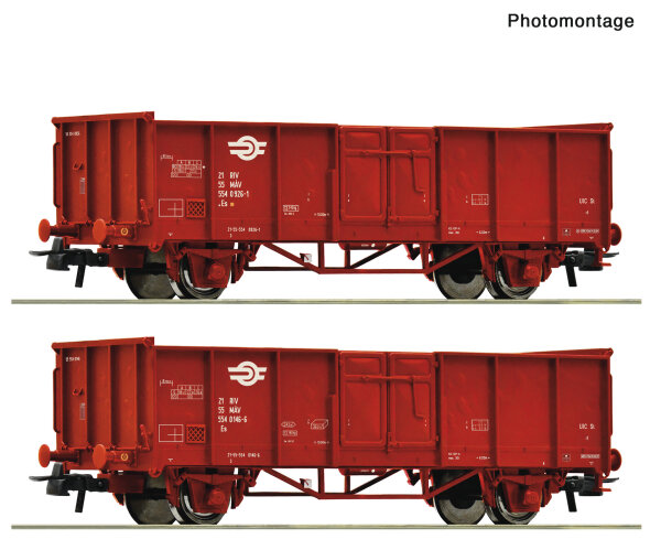 Roco H0 6600301 2er Set offene Güterwagen MAV