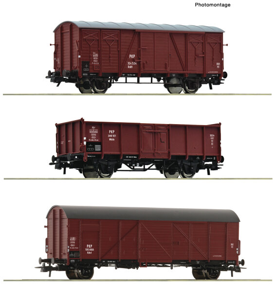 Roco H0 6600273 3er Set Güterwagen PKP