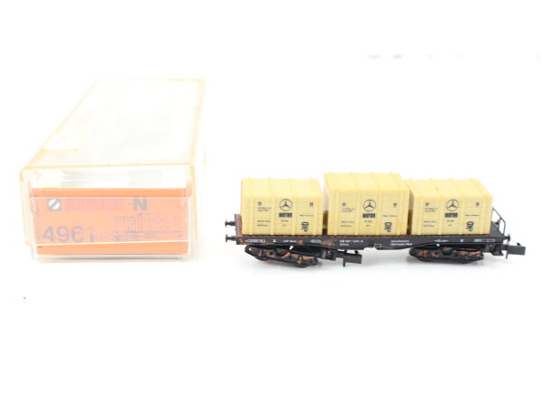 Arnold N 4961 Güterwagen Flachwagen mit Kistenladung Daimler 397 1945-5 SSkms DB