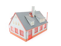 Vollmer H0 20745 Gebäude Feuerwehr Fahrzeughalle 4-Türig / gebaut