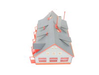 Vollmer H0 20745 Gebäude Feuerwehr Fahrzeughalle 4-Türig / gebaut