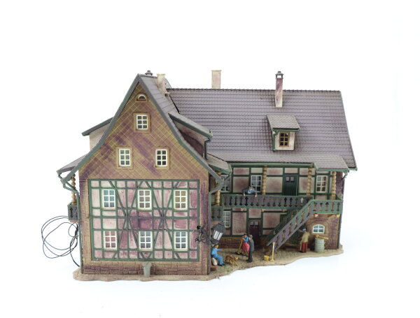 Vollmer H0 27107 Gebäude Fachwerkhaus Bauernhaus Bauernhof Gutshof/ Licht gebaut