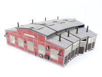 Fleischmann H0 6476 Gebäude Ringlokschuppen 4-ständig / Licht gebaut
