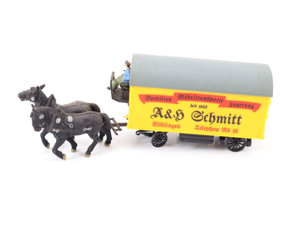 Preiser H0 30455 Figuren-Set Möbeltransport-Kutsche Möbelwagen "Schmitt" 1:87