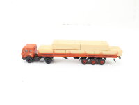 Kibri H0 10020 Modellauto aus Bausatz LKW MB Pritschensattelzug mit Langholz