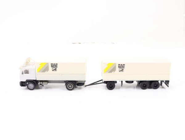 Herpa H0 Modellauto LKW MAN Lastzug Pritsche-Plane "F90 Supertruck" 1:87