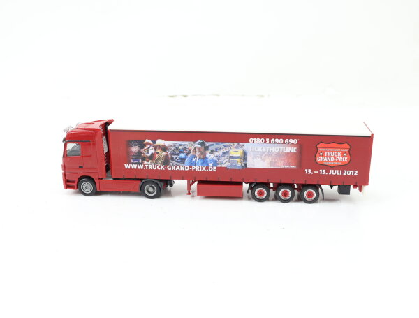Herpa H0 907422 LKW MB Actros Gardinenplanen-Sattelzug "Truck-Grand-Prix 2012"
