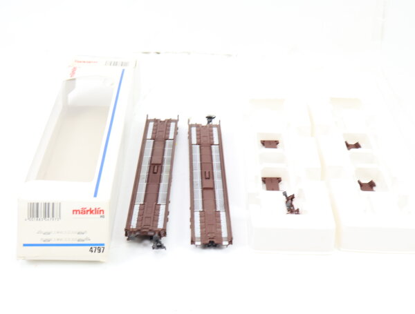 Märklin H0 4797 Güterwagenset 2-tlg. Niederflurwagen Doppeleinheit ÖBB / OVP