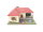 Spur H0 Gebäude Wohnhaus Winkelbungalow / Holz