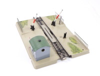 Märklin H0 7390 mechanischer Bahnübergang M-Gleis mit Andreaskreuz / Blech OVP