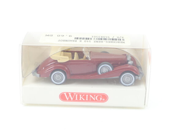Wiking H0 835 01 20 Modellauto PKW Mercedes-Benz 540 K Cabrio offen rot 1:87 OVP
