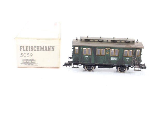 Fleischmann H0 5059 Personenwagen 3. Klasse Nebenbahn 050196 DRG / OVP patiniert