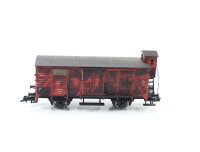 Fleischmann H0 5365 Güterwagen mit Bremserhaus 64 988 DR / patiniert OVP
