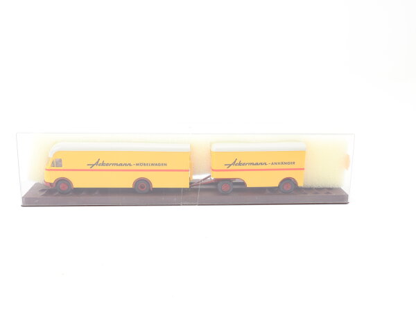 Brekina H0 57200 Modellauto LKW Kofferlastzug MB LP 322 "Ackermann" 1:87
