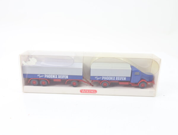 Wiking H0 858 01 28 Modellauto LKW Pritschen-Sattelzug Büssing 8000 Phoenix 1:87