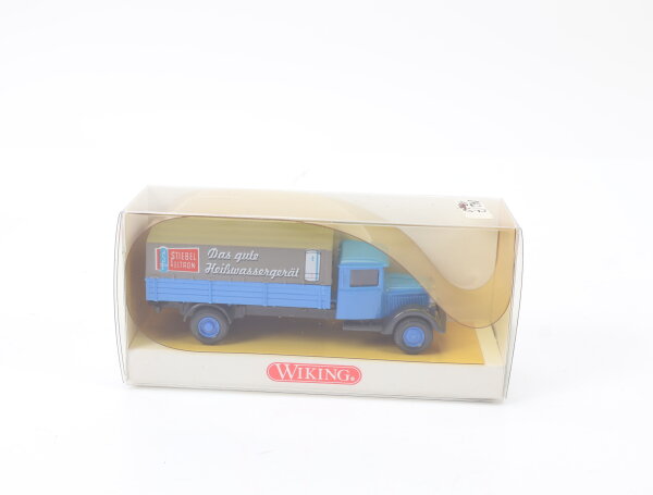 Wiking H0 842 02 24 Modellauto Pritschen LKW MB L2500 "Stiebel Eltron" Blau 1:87