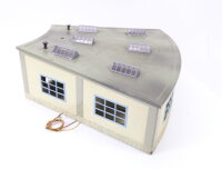 Märklin H0 7028 411 B Gebäude Ringlokschuppen 3-ständig blau / Blech Licht