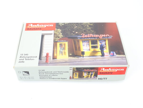 Auhagen H0 12340 Gebäude-Bausatz Zeitungskiosk und Telefonzelle 1:87