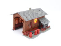 Spur H0 Gebäude Werkstatt Schuppen mit Shell Werbung