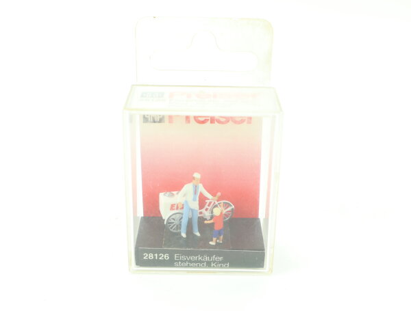 Preiser H0 28126 Figuren Set "Eisverkäufer mit stehend. Kind" 1:87