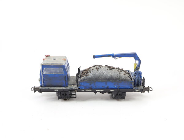Liliput ? H0 Güterwagen Rottenkraftwagen blau / Metall patiniert