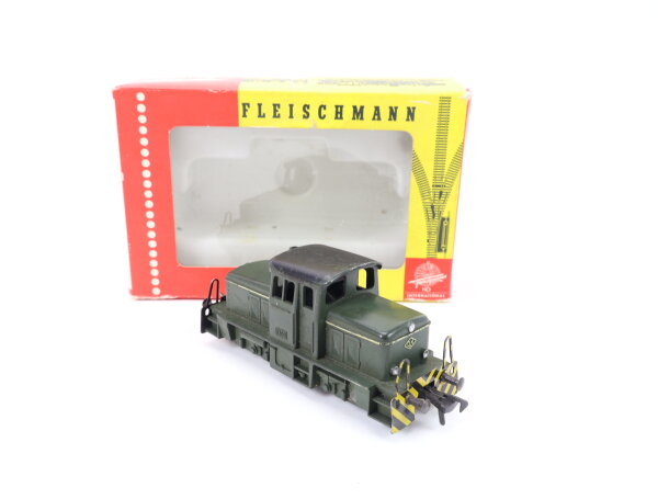 Fleischmann H0 1306 F Diesellok Rangierlok Werkslok grün / OVP