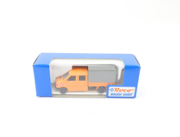 Roco H0 1491 Modellauto PKW VW T4 Doka Pritsche/Plane kommunal orange 1:87