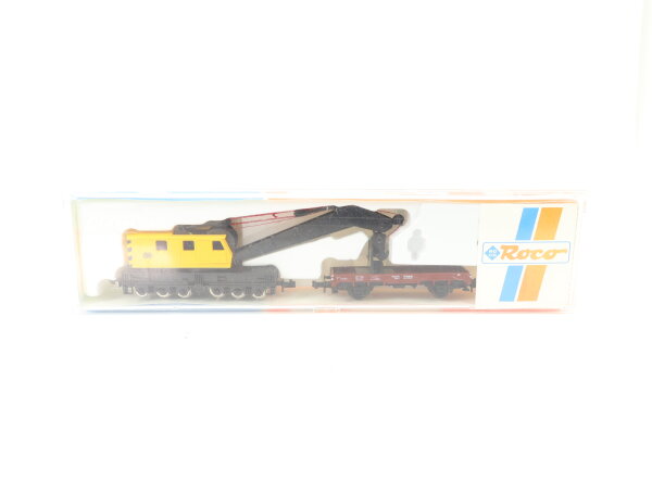 Roco Spur N 25099 Güterwagen Kranwagen mit Schutzwagen  DB / OVP
