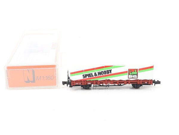 Arnold Spur N 4478 Güterwagen Rungenwagen m. Plane "DHS Spiel & Hobby" 430052 DB