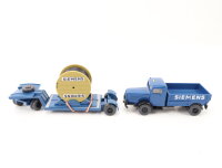 Wiking H0 27 852 Modellauto LKW mit Tiefladeanhänger Büssing 8000 "Siemens"