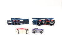 Herpa H0 906440 Modellauto LKW Autotransporter Mercedes MB "Egerland" blau 1:87