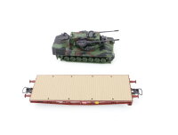 Roco minitanks H0 789 Güterwagen Schwerlastwagen mit Flakpanzer Gepard