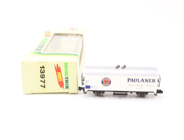 Minitrix N 13977 Güterwagen Bierwagen Kühlwagen "Paulaner" DB