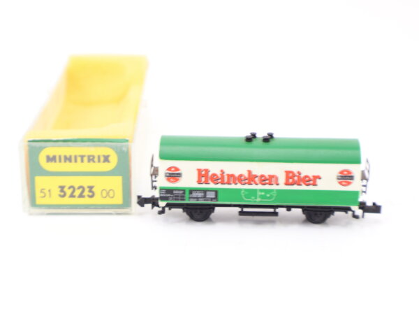 Minitrix N 3223 Güterwagen Bierwagen Kühlwagen "Heineken Bier" NS