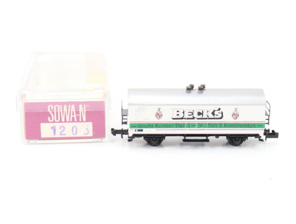 Sowa N 1205 Güterwagen Kühlwagen Bierwagen "Becks" 3 600-3 DB / OVP